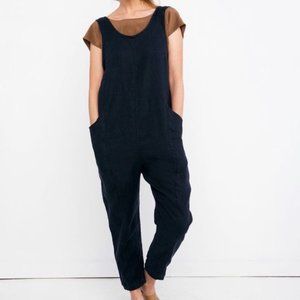 Elizabeth Suzann Clyde Linen Jumpsuit Size M-R in Navy